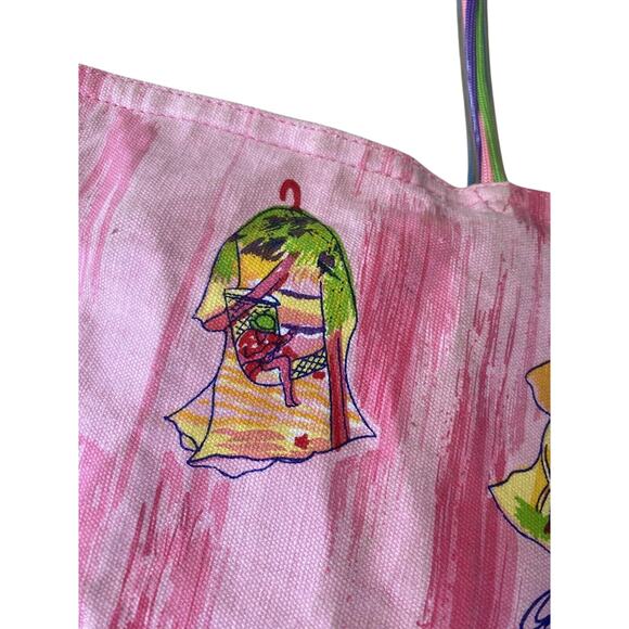 Anne Ormsby Quasby Beach Themed Tote Bag Hawaiian Shirt Novelty Canvas Large - Picture 4 of 12